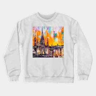 Barcelona Cathedral In The Orange Dawn Crewneck Sweatshirt